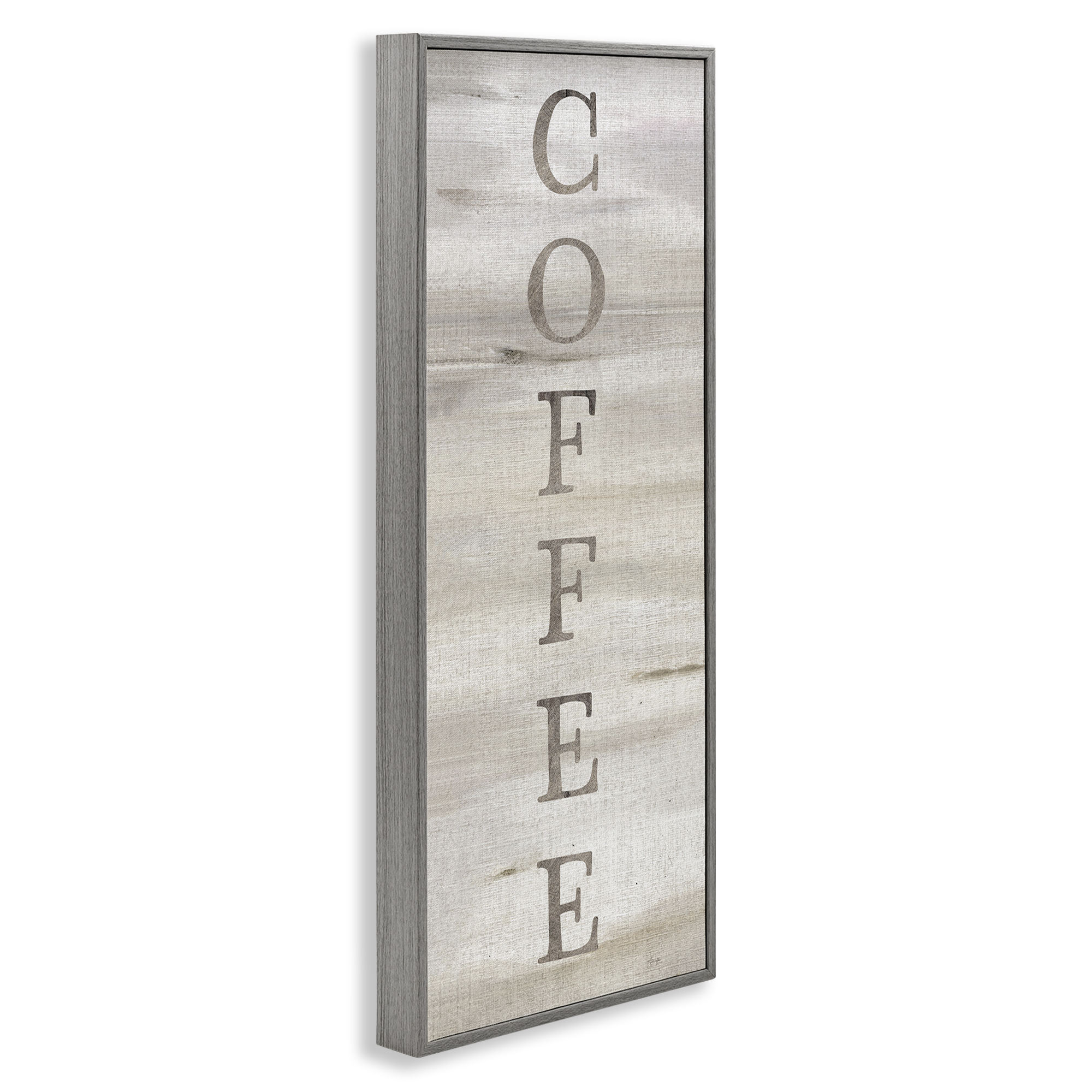 Stupell Industries Rustic Vertical Coffee Food & Beverage Painting Gray Framed Art Print Wall Art, 13 x 30