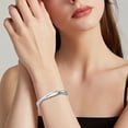 thumbnail image 3 of SUSHANG Frosted Bracelet Sparkling Sand Open Mouth Love Interweaving Bracelet Creative Silver Plated Bracelet, 3 of 7