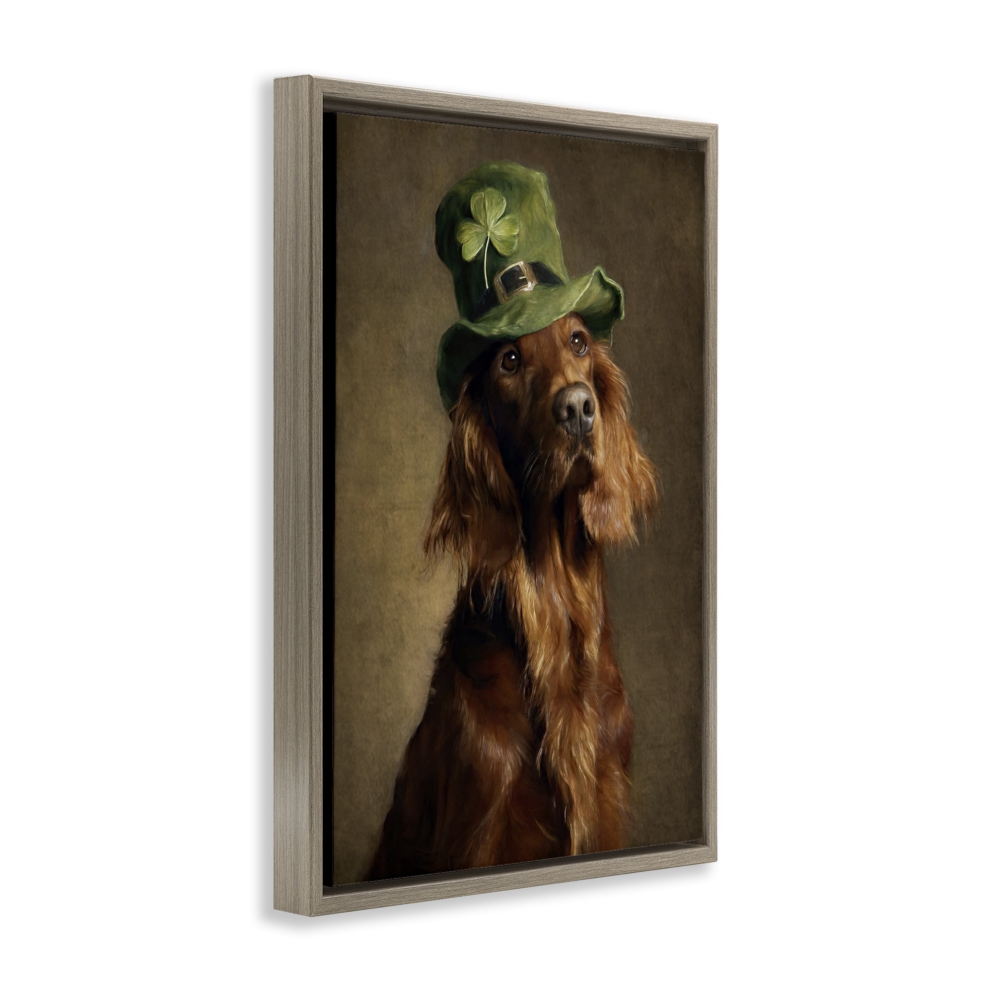 Stupell Industries The Irish Setter Portrait Brown Framed Floater Canvas Wall Art, design by Tina LeCour