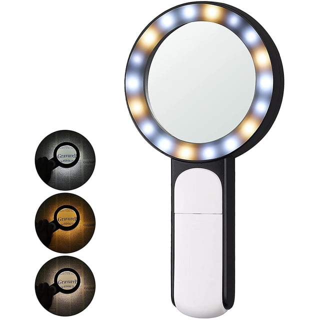 Lupas 30x Lupa de mano Lupa de 18 LED con 3 modos para lectura de personas mayores, monedas, sellos, mapa, inspección, degeneración macular ZefeiWu 8390611517922
