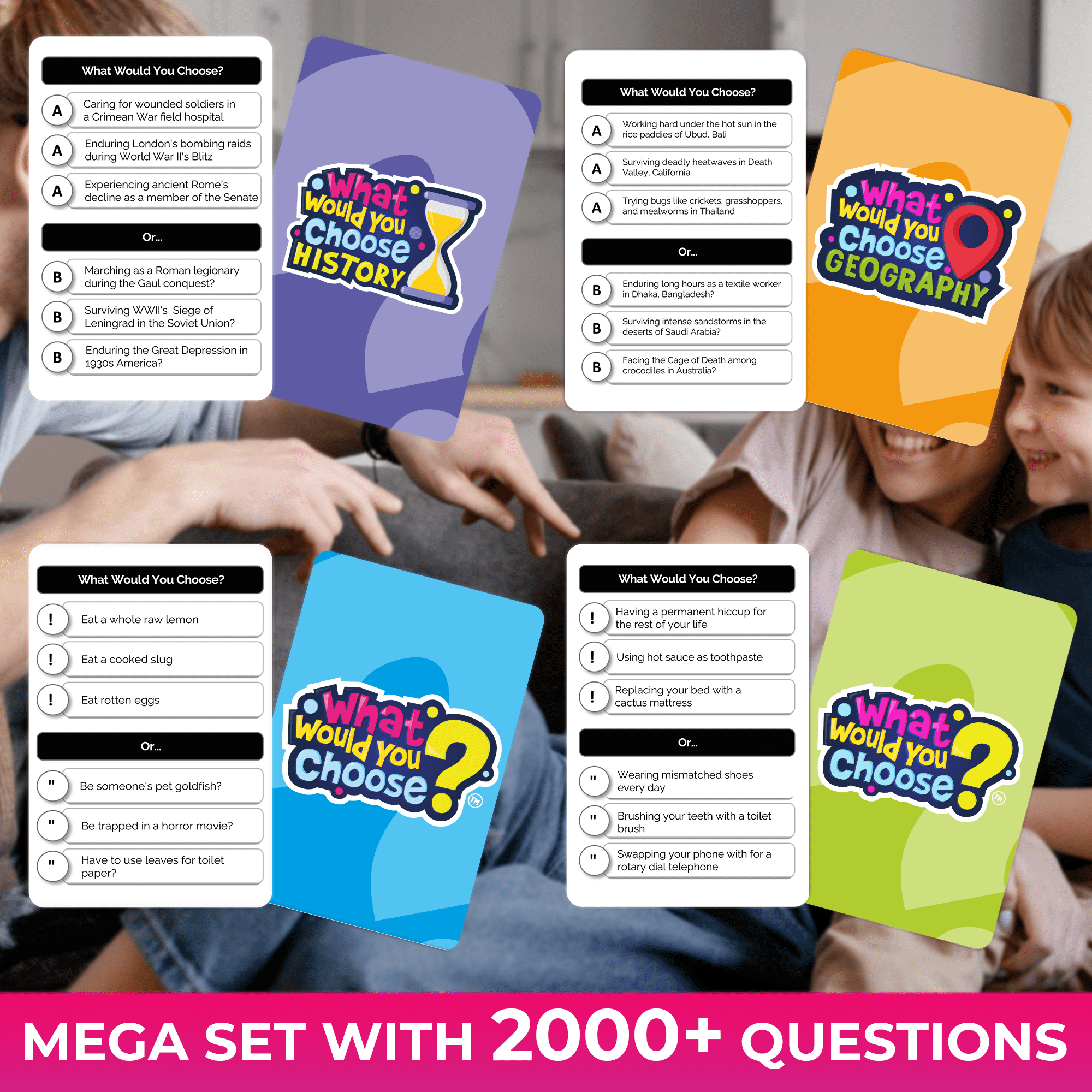 Quokka Card Games for Kids 8-12 - 4 Set Board Game What Would You Choose? for Family Activities