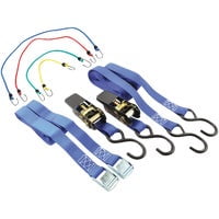 Erickson Tie-Down Kit Assorted Set - Ratchet Straps, Bungee Cords - 12 Piece, Multicolor