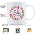thumbnail image 6 of 58th Birthday Gifts for Women - 58 Years Loved with A Garland Birthday Mug - 58 Year Old Present Ideas for Mom, Daughter, Sister, Wife, Friend, Cousin, Aunt, Coworker - 11 oz Coffee Mug, 6 of 6