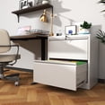 thumbnail image 6 of Tcbosik Metal Lateral File Cabinet with Lock and 2 Drawers, Filing Cabinet for Home Office, Storage Cabinet for Letter/Legal/A4/F4 Hanging Files, Easy Assembly, White, 6 of 10