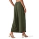 thumbnail image 3 of Pantalones Willit de lino para mujer, pierna ancha, color verde militar, talla XS, 3 of 7