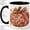 Black, variant on Floral Pumpkin Fall 11oz Ceramic Mug with Gingham Bow Artwork Ceramic mug featuring a large floral pumpkin, red-orange blooms, berries, autumn leaves, and gingham bow