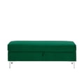 thumbnail image 3 of SYTHERS Storage Ottoman Bench, Hold up to 500 Ibs Velvet Storage Stool, 56" x 19" x 18" Sofa Bench for Bedroom, Living Room, Hallway, Green, 3 of 6