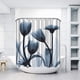 thumbnail image 3 of Elegante Flor de tulipán azul Tela de poliéster Cortina de ducha Decoración de diseñador Cortina de baño Colección de flores de acuarela Impresión digital 180 x 180 cm JAMW Sencillez, 3 of 5