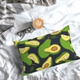 thumbnail image 5 of Pofeuu Fresh Avocado Print Polyester Microfiber Plush Pillowcases, Super Soft and Cozy Pillow Case Covers with Envelop Closure（Pillow core not included）-14"x20", 5 of 6