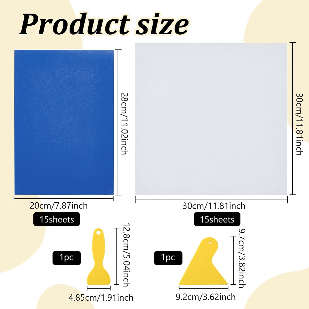 15Sheets Rectangle Flocking Cloth Self-adhesive Fabric with 15Pcs Craft Papers and 2Pcs Plastic Scraper Mixed Color 300x200x1mm