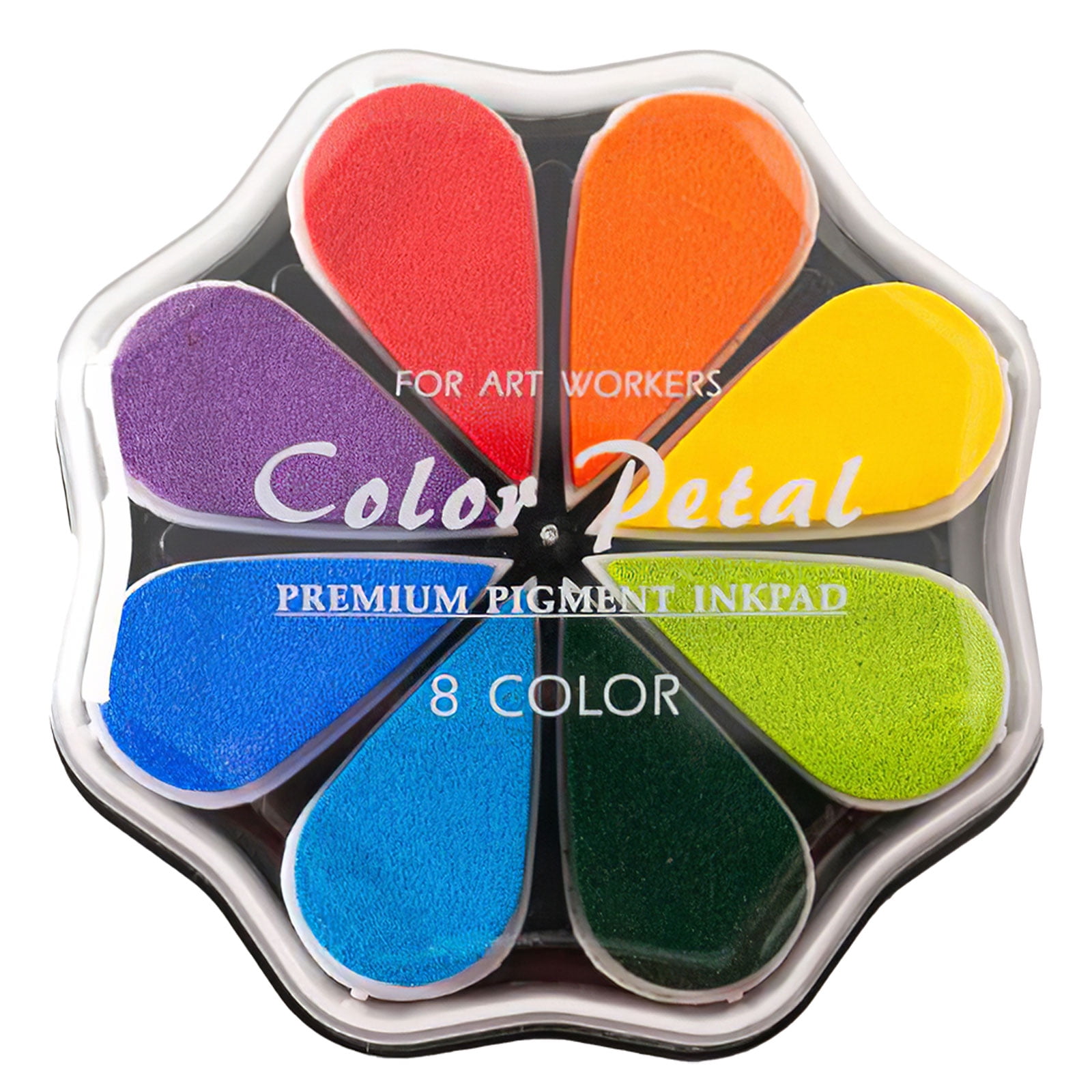 8 Colors Rubber Stamp Ink Pad Petalshaped Ink Pad Portable Fingerprint
