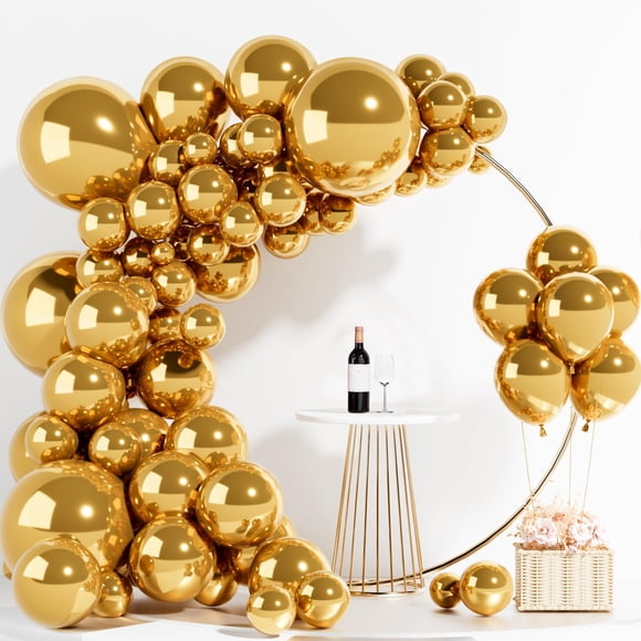 Kit de globos Labeol Metallic Gold, 139 unidades, con diferentes tamaños