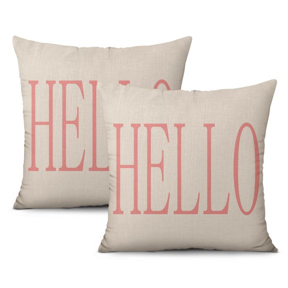 Merry Christmas Joy Xmas Trees Red Throw Pillow Covers Square Throw Pillow Case 2 Pieces Vintage Pillow Cover for Room Home Patio Bedroom Livingroom