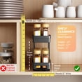 thumbnail image 5 of 2 Pack Pull Out Spice Rack Organizer for Cabinet, AOKIWO Multi-Purpose Kitchen Storage Cabinet Organizer, Fits 12"H x 11"D x 5"W, Black, 5 of 10