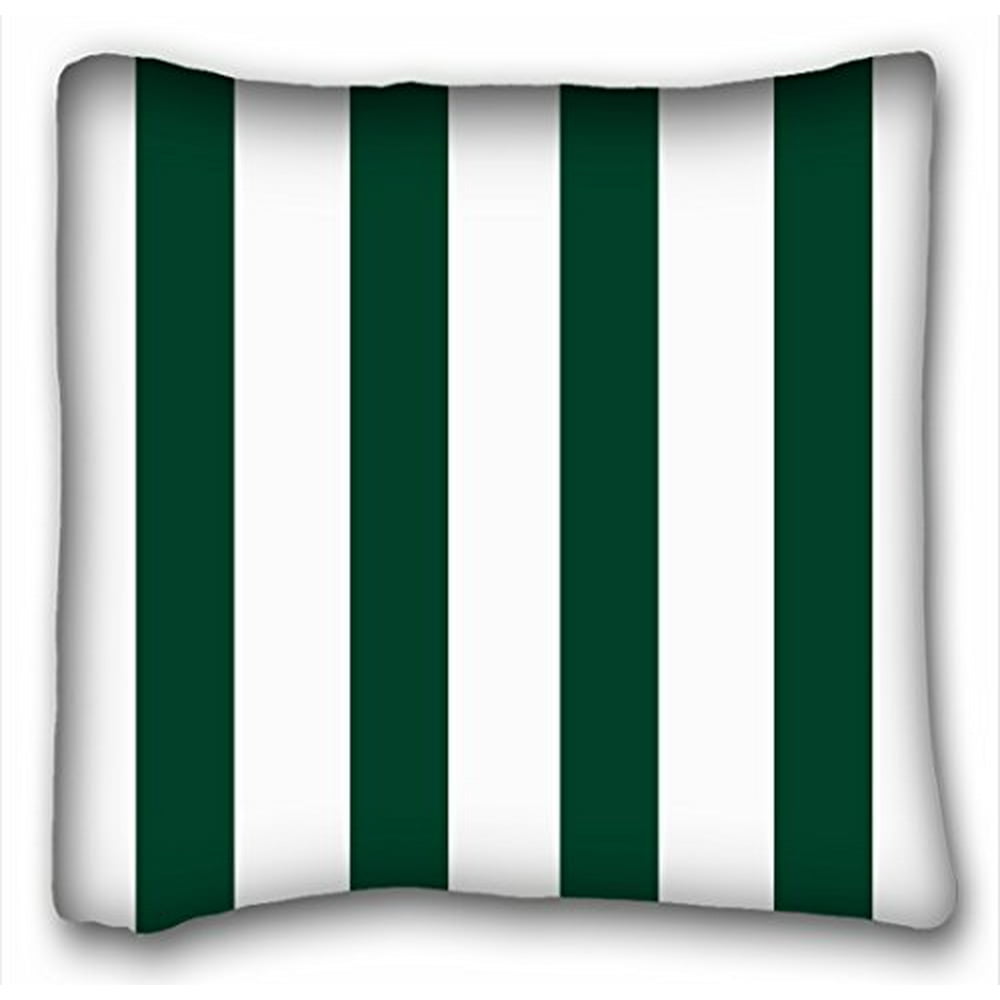 WinHome Stripe Pattern Pillowcase Emerald Green And White Striped Throw