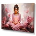 thumbnail image 2 of Designart "Yoga Meditation With A Pink Theme" Yoga Canvas Wall Art, 2 of 7