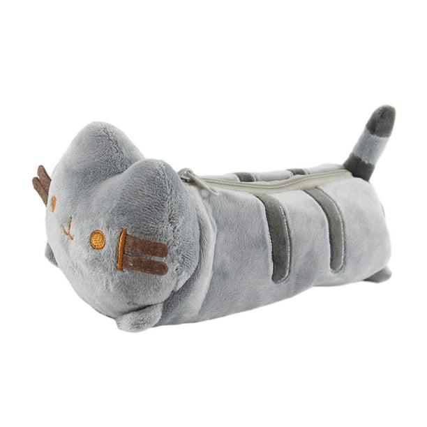 Estuche para lápices de felpa, bolsa de animales de peluche, adorable bolsa de almacenamiento para gatos, bolsa multiusos para cosméticos, bolsa de