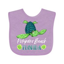 Inktastic Pompano Beach, Florida Happy Sea Turtle Boys or Girls Baby Bib