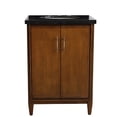 thumbnail image 4 of MCM 25" Single Oval Sink Solid Wood Vanity in Walnut/Black Galaxy, 4 of 10