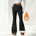 thumbnail image 2 of Dealovy Leggings for Women Warm Fleece Lined Boot Cut Trousers Fall Stretchy High Waist Slim Fitting Flare Pants, 2 of 6