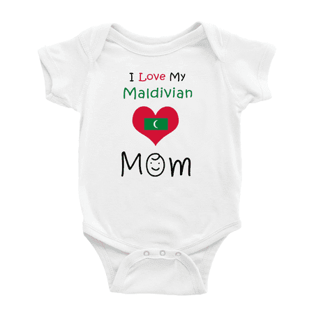 

I Love My Maldivian Mom Cute Baby Bodysuit Baby Clothes (White 0-3 Months)