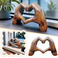 thumbnail image 3 of NEW Heart Hands Brown Decor Heart Shape Finger Love Hand Statue P2W1, 3 of 4