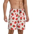 thumbnail image 2 of Logiee Strawberries Print Men's Pajama Shorts with Drawstring & Pockets,Sleep Shorts for Men,Sleepwear Bottoms,Elastic Waistband Loungewear-Small, 2 of 6