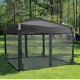thumbnail image 2 of Aoodor 12'x12' Pop Up Canopy with Removable Mesh Sidewalls, Outdoor Portable Instant Shelter Tent-Black, 2 of 8