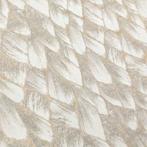 Fabric Mart Direct Cream Jacquard Velvet Fabric By The Yard, 54 inch or 137 cm width, 6 Continuous Yards Cream Jacquard Fabric, Pebble Street Abstract Geometric, Upholstery Drapery Curtain Wholesale