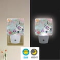 thumbnail image 2 of Yayeee LED Plug in Night Light for The Home with Auto Dusk to Dawn Light Sensors, 2 Pack, Green Floral Cranes Pattern, 2 of 6