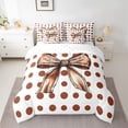 thumbnail image 2 of Homewish Watercolor Bow-tie Bedding Comforter Set 7pcs, White Red Polkadot Abstract Queen Bedding Sets, Teens Kids Boys Girls Reversible Queen Sheet Sets, Luxury Bedroom Decor, 2 of 7