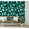 thumbnail image 5 of S4Sassy Lily Flower Wallpaper - Green Wall Covering, 25" x 120" Self-Adhesive Textured Vinyl Wall Paper, Decorative Walls Wrap, Easy DIY Walls Covering For Bedroom, Living Room, Living Space, 5 of 9