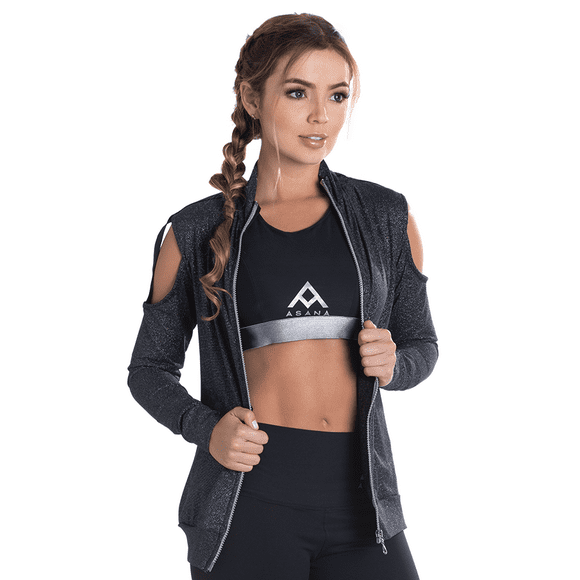 Chamarra Deportiva 49699 Asana Sport®| Chamarra Deportiva Mujer Unitalla negro CHICA ASANA 49699 Chamarra