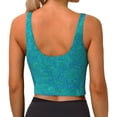 thumbnail image 3 of Lsque Blue Green Glitter Printed Women'S Sports Bra, Compression, Moisture Wicking, High-Impact Sports Bra For Women,Supportive sports bra-Medium, 3 of 9