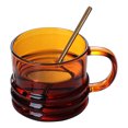 thumbnail image 2 of 300ml Coffee Mugs , Drinking Glasses with Handle, Clear Glass Cups for Hot or Cold Drinks like Cappuccino, Latte, Cocoa, Milk, Tea Without Spoon, 2 of 9