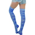 thumbnail image 5 of ToBeInStyle Women's Argyle Over the Knee Socks - Blue, 5 of 7