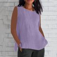 thumbnail image 2 of Fanxing Ladies Tank Tops Cotton Linen Purple Sleeveless Tunic Tops for Curvy Women S-5XL, 2 of 6