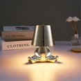 thumbnail image 1 of Lámpara de mesa táctil para mesita de noche, lámpara de escritorio Gold Thinker, lámpara de mesita de noche decorativa portátil, recargable e inalámbrica con carga USB, 1 of 4