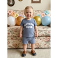 thumbnail image 3 of BemeyourBBs Toddler Baby Boys Birthday Outfits 1 2 3 4 Years Old Birthday Summer Clothes Birthday Dude Letter Embroidery Short Sleeves T-Shirt and Elastic Waist Pockets Shorts Set, 3 of 9