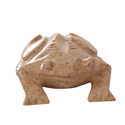 Frog en Marbre Poli, Figurine Décorative / de Collection, Fossile