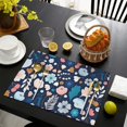 thumbnail image 3 of Pioneer Flower Floral Print Pattern Summer Placemats Table Placemats Set Of 6-Linen Kitchen Washable Placemats Table Mats 12x18 Inch Non-Slip Heat Resistant, 3 of 5
