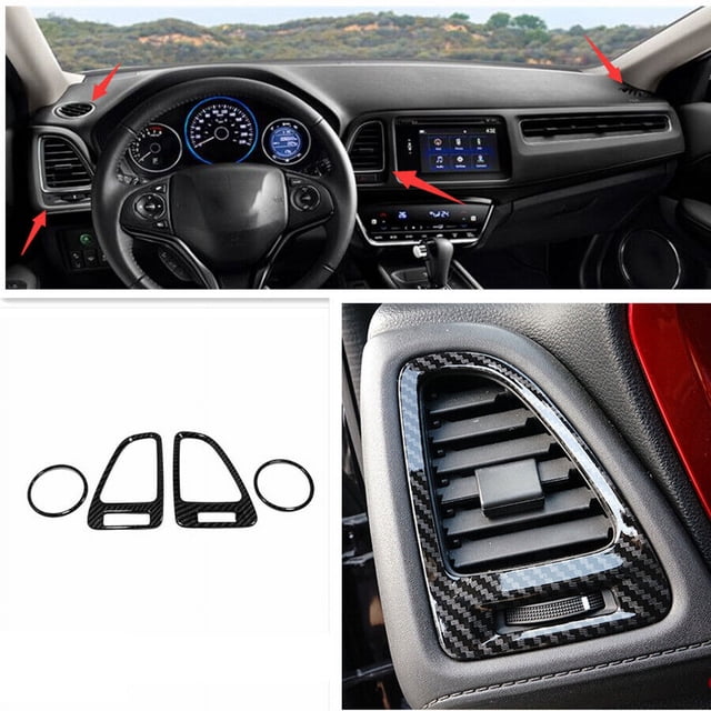 for Honda HR-V HRV 2016-2021 Dashboard Air Vent Cover Trim Carbon fiber look 4pc