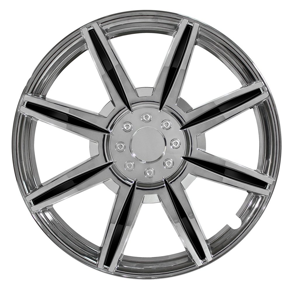 Universal Wheel Cover, 14 Inch 8 Spoke With Black Inserts Jeep Vw