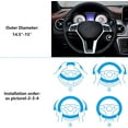 thumbnail image 5 of - Funda para volante de coche de piel de fibra de carbono elástica, antideslizante, transpirable, sin aro interior, talla universal 37-39cm (azul), 5 of 5