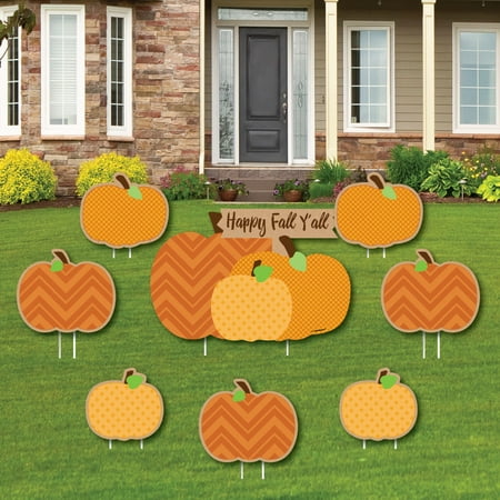 Outdoor Fall Party Pumpkin Patch - Yard Sign & Outdoor Lawn Decorations - Fall & Thanksgiving Party Yard Signs - Set of 8 ()