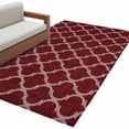 thumbnail image 2 of 4x6 Washable Area Rug, Dark Red Plaid Non-Slip Rectangle Rug for Living Room Office, Retro Country Moroccan National Geometrical Plaid Indoor Accent Floor Mat for Home Decor, 2 of 9