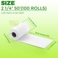 thumbnail image 2 of Papel térmico TK Thermal King de 2,25 x 15 m para caja registradora (100 unidades), 2 of 8