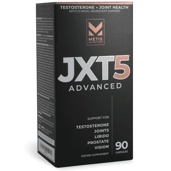Metis Nutrition JXT5 Testosterone Booster and Joint Health - 5-in-1 Men's Health Supplement to Libido, Prostate, and Vision - Test Boost, Joint Support, and Improve Energy (90 Capsules)