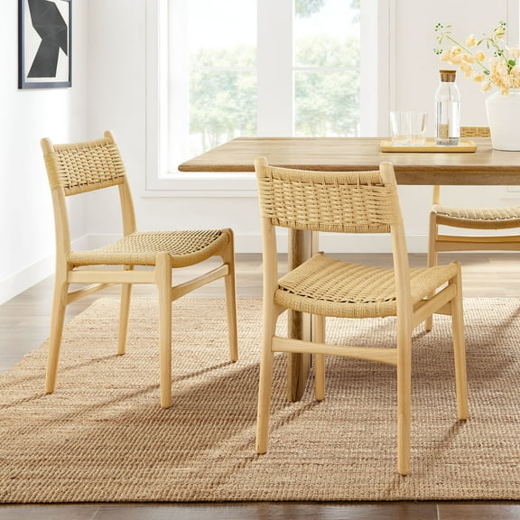 Modway Wynn Rope and Wood Dining Side ChairsSet of 2 in Natural Natural