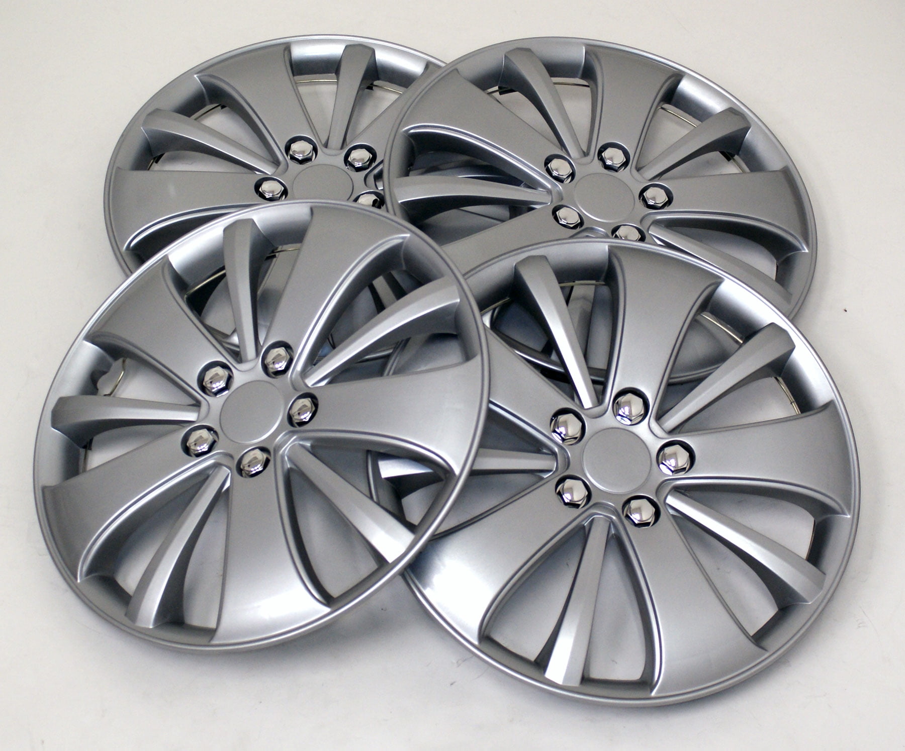 TuningPros WSC-615S14 Hubcaps Wheel Skin Cover 14-Inches Silver Set of 4 TuningPros WSC-615S14 Hubcaps Wheel Skin Cover 14-Inches Silver Set of 4
